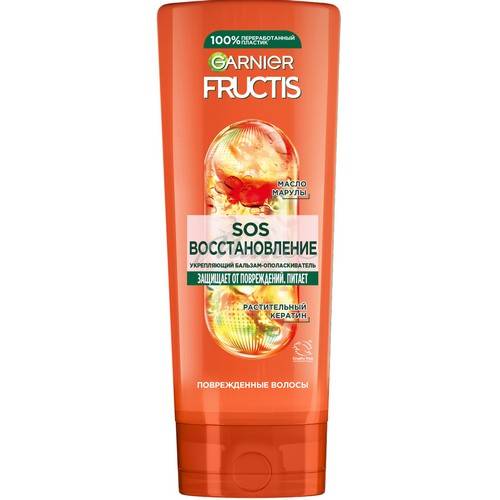 Бальзам для волос FRUCTIS SOS Восстановление Укрепляющий с керафилом и маслом амлы, 387 мл