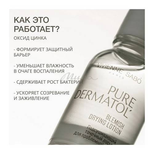 Лосьон VIVIENNE SABO Pure Dermatol' подсушивающий для проблемной кожи точечный, 15 мл #2