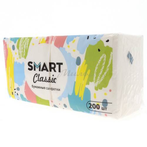 Салфетка бумажная SMART белая, 200 листов #3