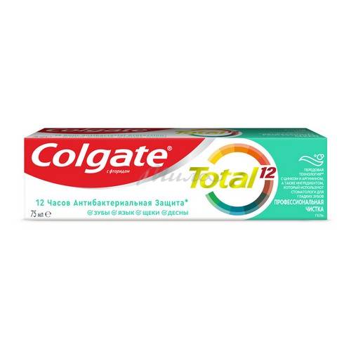 Паста зубная  COLGATE Total 12 Профессиональная чистка гелевая, 75 мл #4