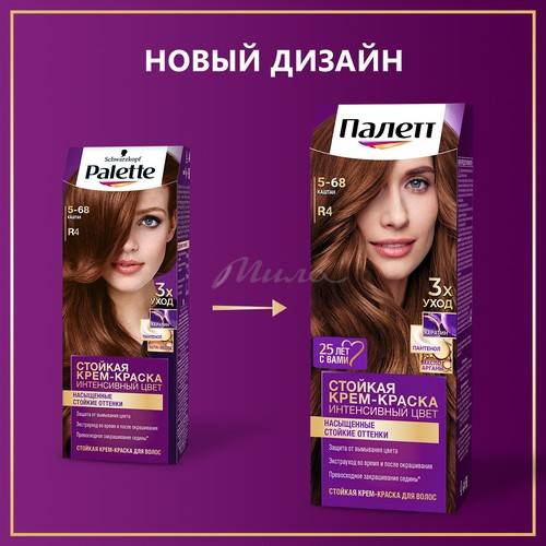 Краска для волос ПАЛЕТТ Интенсивный цвет, тон R4 каштан, 110 мл #4