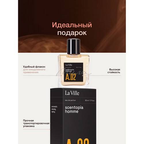 Парфюмерная вода LA VILLE Scentopia A.02 для мужчин, 50 мл #7