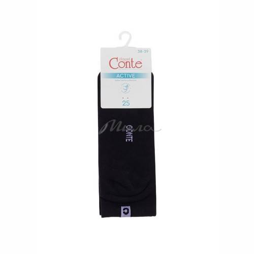 Носки женские CONTE Elegant Active короткие хлопковые, махровая стопа, размер 25-27, цвет 571 черный, арт. 16С-92СП