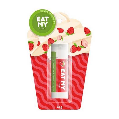 Бальзам для губ EAT MY Земляника со сливками, 4.8 г