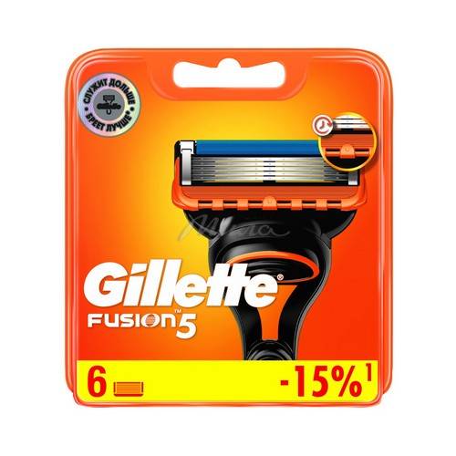 Кассеты сменные для бритья GILLETTE Fussion, 6 шт