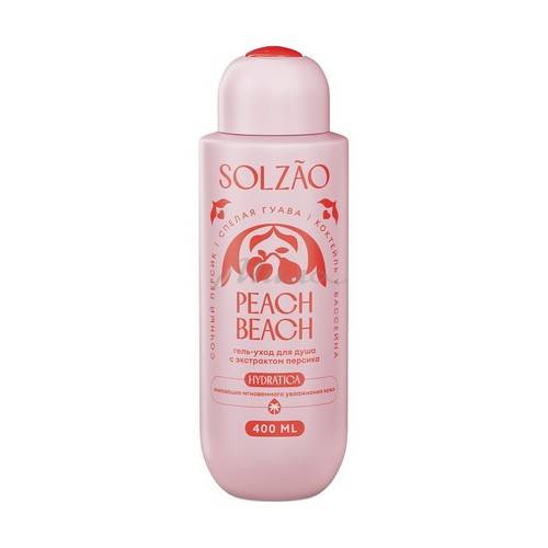 Гель для душа SOLZAO Peach Beach с экстрактом персика, 400 мл