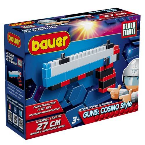 Игрушка-конструктор BAUER Оружие из кубиков Галактический пистолет, арт. 874
