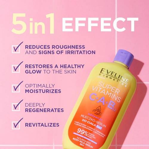 Молочко-сыворотка для тела EVELINE Cosmetics Super Vitamins Питательное 5в1, 350 мл #3