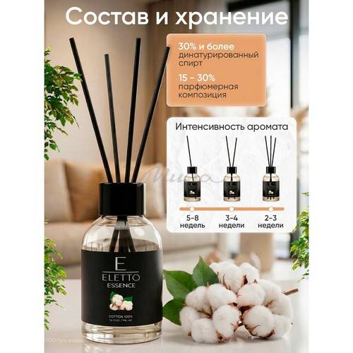 Аромадиффузор ELETTO Cotton 100%, 100 мл #2