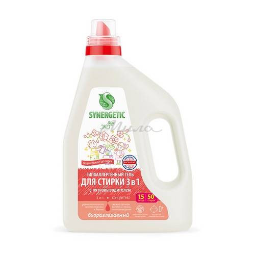 Гель для стирки SYNERGETIC 3 in 1 биоразлагаемый концентрированный, 1.5 л