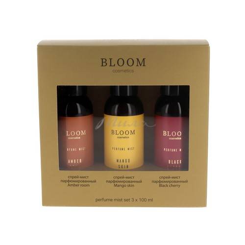 Подарочный набор BLOOM Cosmetics Спрей-мист Black cherry + Amber room + Mango skin, 100 мл х 3