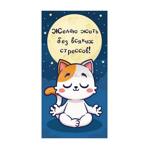 Конверт для денег DREAM CARDS Желаю жить без всяких стрессов!, арт. ЛХ-0198