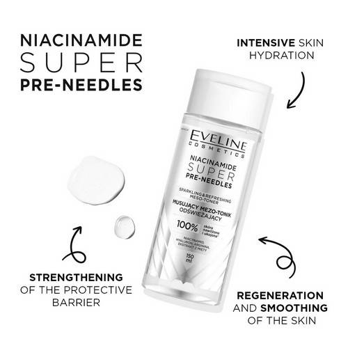 Мезо-тоник для лица EVELINE Cosmetics Super Pre-Needles с ниацинамидом, 150 мл #2