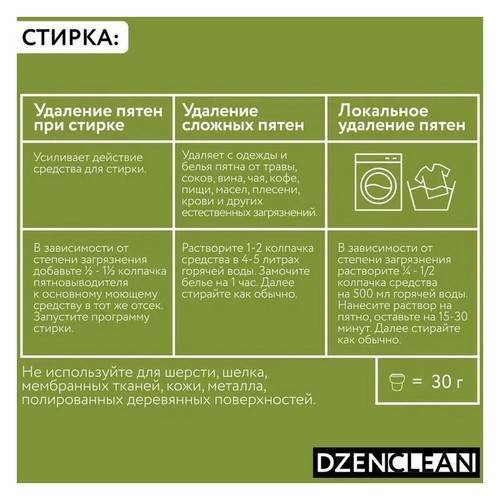 Пятновыводитель спрей DZENCLEAN универсальный для белых и цветных тканей, 500 мл #6