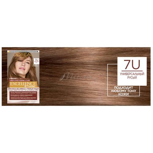 Крем-краска для волос без аммиака L'OREAL Excellence с тройным уходом, тон 7U, 255 г #5