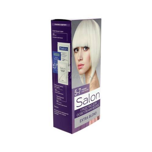 Средство для осветления волос SALON Extra Blond Пудра осветляющая + Эмульсия проявляющая 6%,  90 г #3