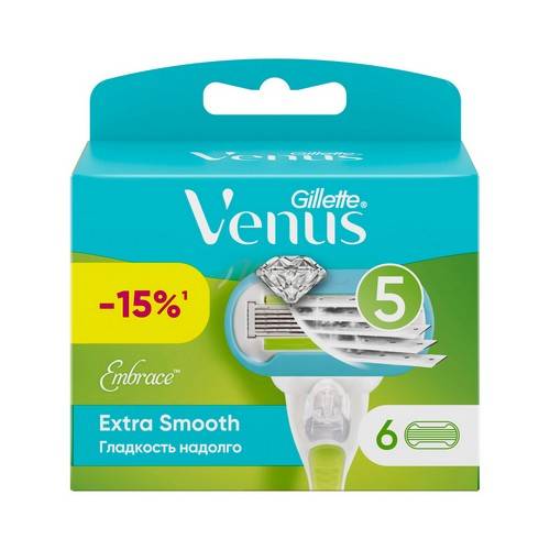 Кассеты сменные для бритья GILLETTE Venus Embrance, 6 шт