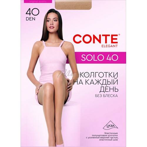 Колготки женские CONTE Solo, черный, размер 5, 40 ден