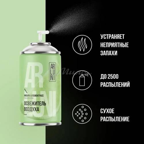 Освежитель воздуха аэрозоль ARLUNI Имбирь, лемонграсс, 250 мл #4