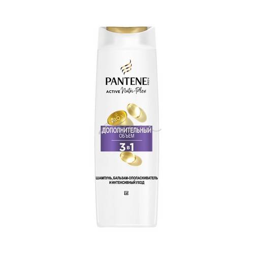 Шампунь для волос PANTENE Pro-V 3 в 1 Дополнительный объем с бальзамом-ополаскивателем и уходовым комплексом,