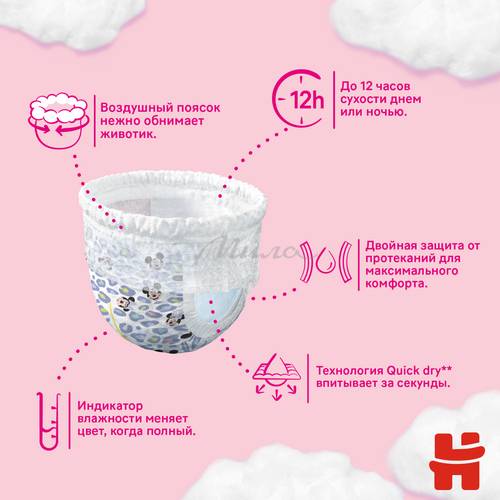 Трусики-подгузники детские HUGGIES Ultra Comfort Mega Girl 4 (9-14 кг), 52 шт #9