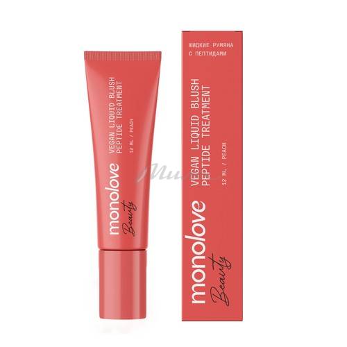 Румяна жидкие с пептидами MONOLOVE Beauty Vegan Peptide Treatment, тон Peach, 12 мл
