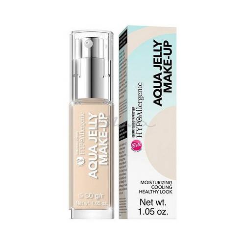 Тональный флюид BELL Hypoallergenic aqua jelly make-up увлажняющий гипоаллергенный матирующий, тон 02