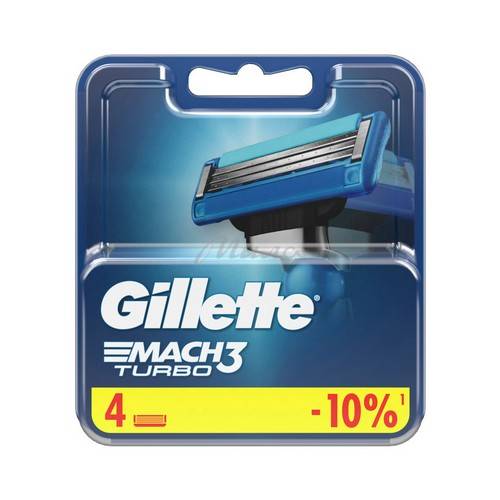 Кассеты для станков GILLETTE Mach3 Turbo, 4 шт