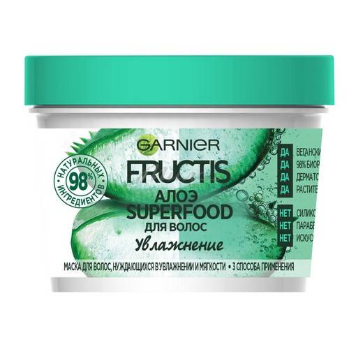 Маска для волос FRUCTIS Garnier Алоэ Superfood Увлажнение, 390 мл