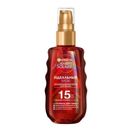 Масло солнцезащитное для загара GARNIER Ambre Solaire Идеальный загар SFP 15,  150 мл