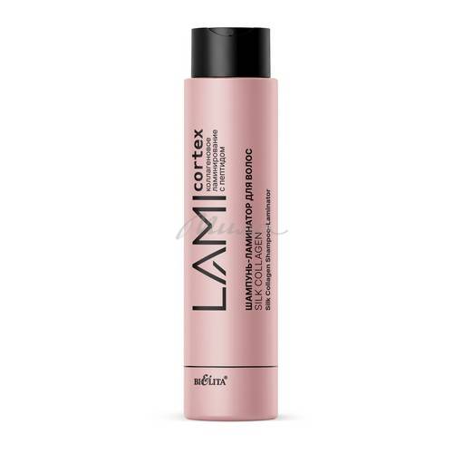 Шампунь-ламинатор для волос БЕЛИТА Lamicortex Silk Collagen, 400 мл