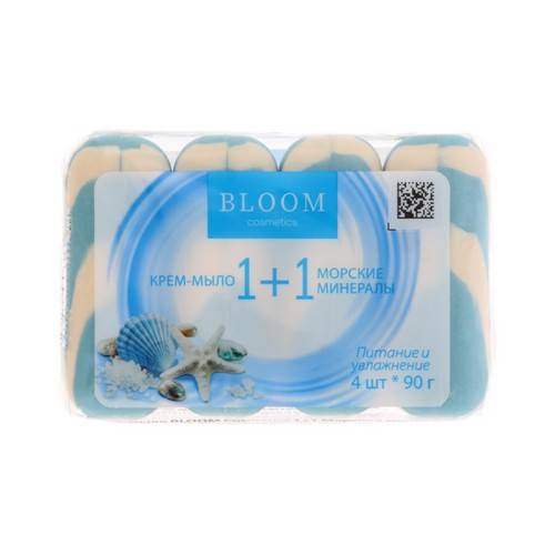 Крем-мыло BLOOM COSMETICS 1+1 Морские минералы, 4х90 г