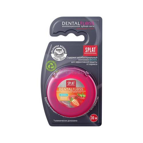 Нить зубная Splat professional с ароматом клубники 30м объёмная
