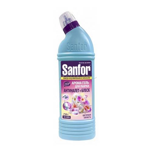 Гель для чистки сантехники SANFOR Арома Цветочная свежесть, 750 г