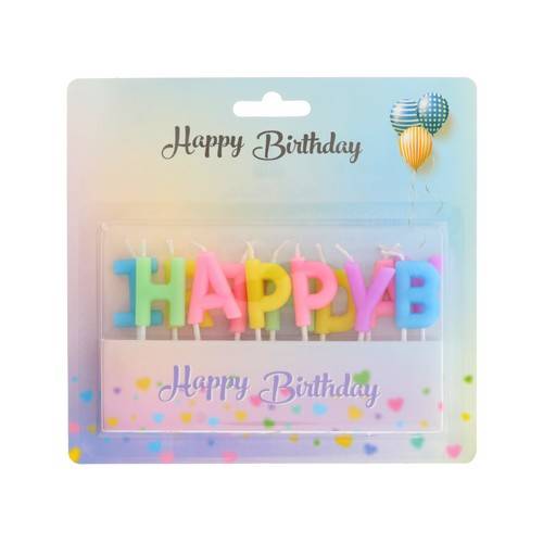 Набор свечей для торта Happy Birthday, 13 шт, арт. SLWXXQQ260202-239