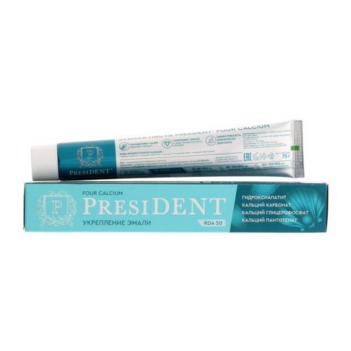 Паста зубная PRESIDENT Four Calcium, 75 г #2