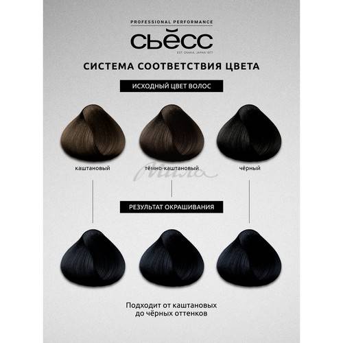 Крем-краска для волос СЬЁСС стойкая, тон 1-4 Иссиня-чёрный #7