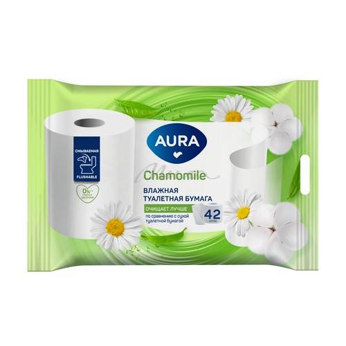 Бумага туалетная влажная AURA Nice!, 42 шт