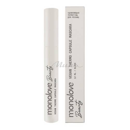 Термотушь для ресниц MONOLOVE BEAUTY Thermo Capsule Mascara Vegan удлиняющая, тон black, 12 мл