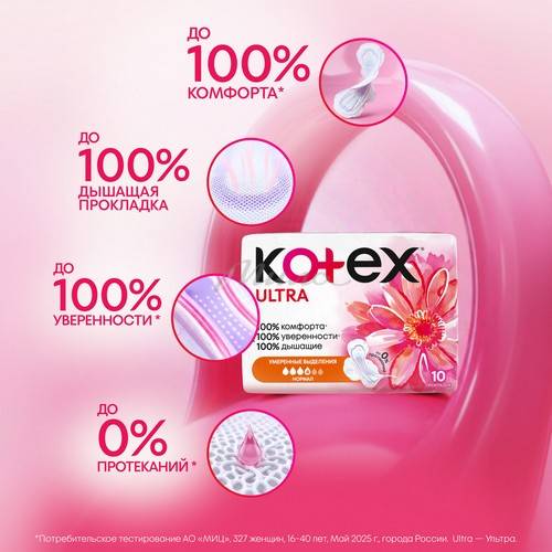 Прокладки женские KOTEX Ultra Normal ультратонкие с крылышками, 20 шт #7