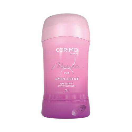 Дезодорант-антиперспирант CORIMO Sport & Office pink в стике для тела твердый, 60 г
