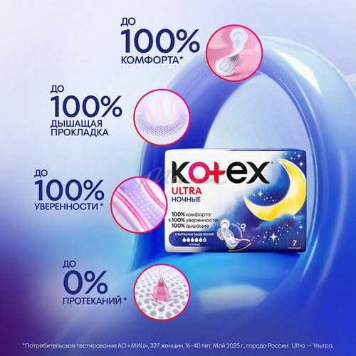 Прокладки гигиенические KOTEX Ultra ночные, 14 шт #7