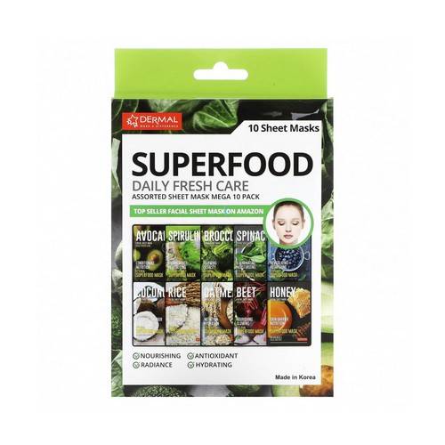 Набор масок для лица DERMAL It’s Real Superfod,10 шт