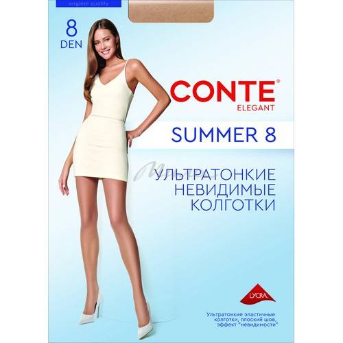 Колготки женские Conte Elegant Summer 8 ден, размер 3, nero