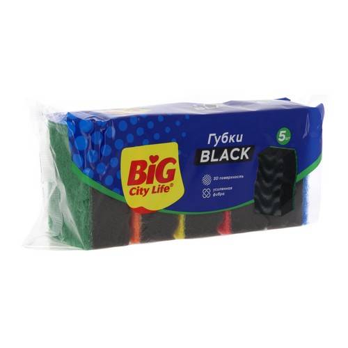 Губки кухонные BIG CITY LIFE Black Максима, 5 шт #2