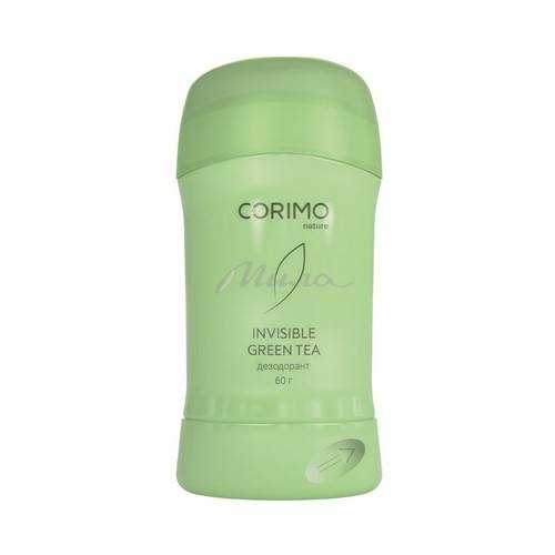 Дезодорант-стик для тела CORIMO Invisible Green Tea твердый гелевый, 60 г