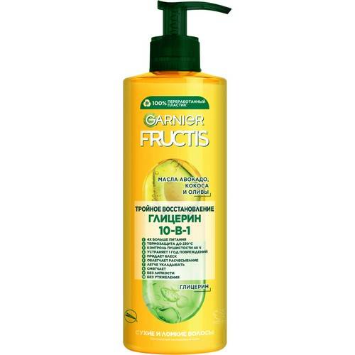 Крем для волос FRUCTIS Тройное восстановление 10 в 1 несмываемый комплексный, 400 мл