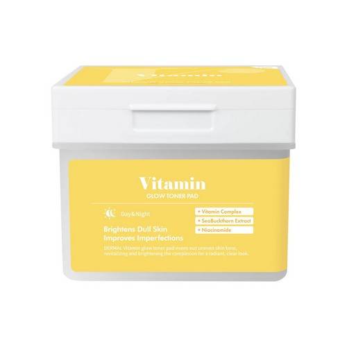 Пэды DERMAL Vitamin Glow Toner, 120 шт, 200 мл