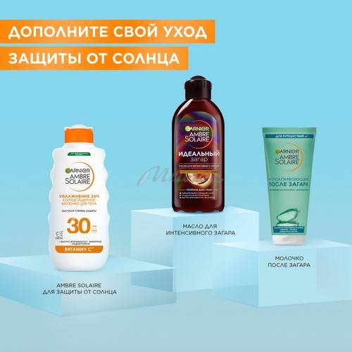 Молочко солнцезащитное для тела GARNIER Ambre Solaire Увлажнение 24ч SPF 30, 175 мл #5