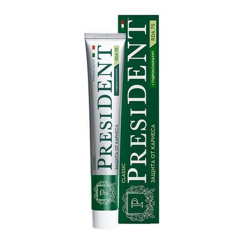 Паста зубная PRESIDENT Classic, 75 RDA, 75 г